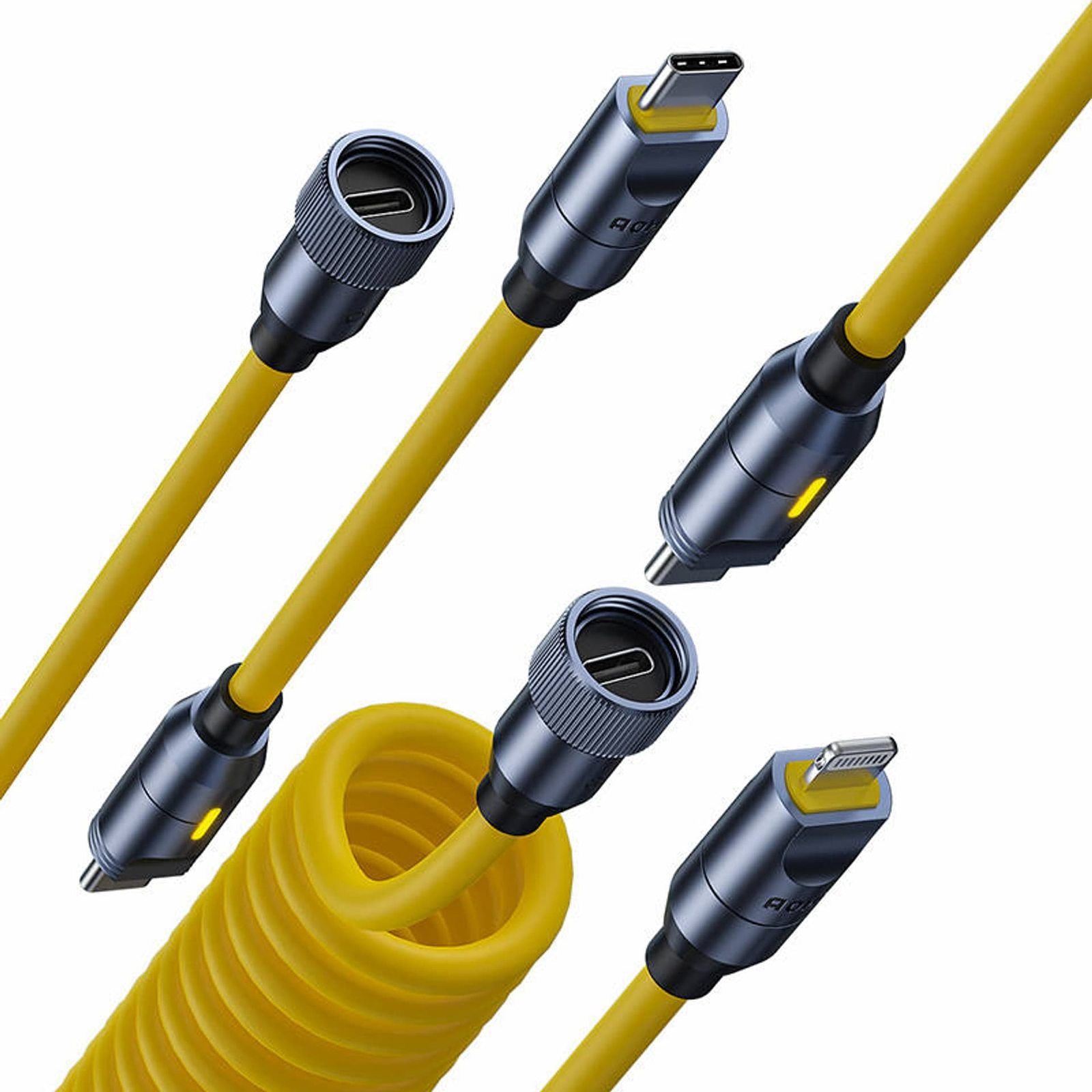 Mágneses Kábelkészlet AOHI AOC-L011 USB-C - Lightning, USB-C - USB-C, 240 W, 2,4 m (AOC-L011)