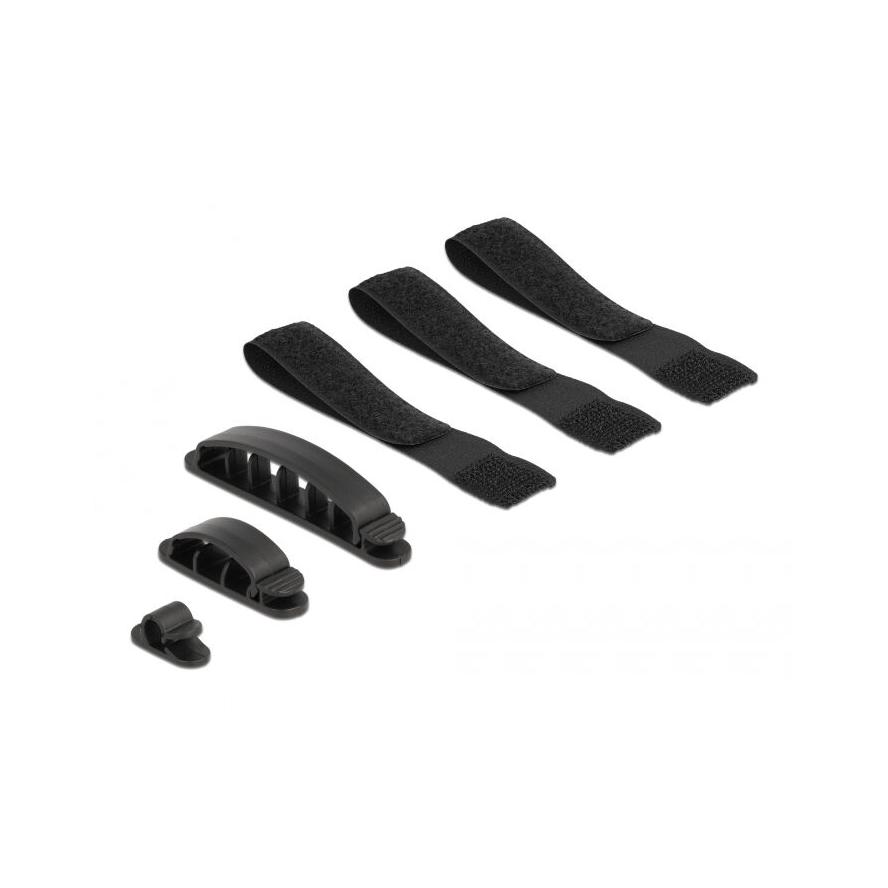 Delock Kábeltartó és Velcro szalag szett 6 db. (18393)