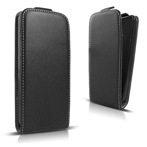 LG K5, отваряем кожен калъф Forcell, Slim Flexi, отварящ се нагоре - отваряем, черен (RRPT-3570)