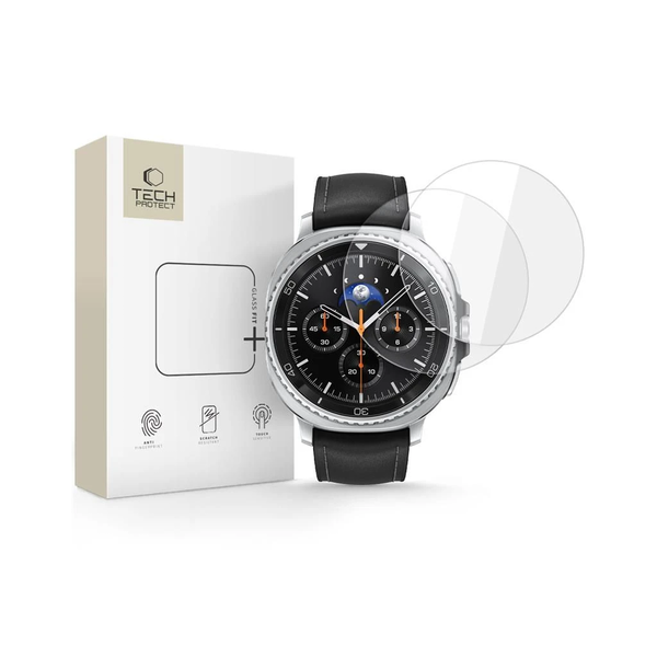 TECH-PROTECT Glass Fit+ edzett kijelzővédő 2 db SAMSUNG GALAXY WATCH 8 Classic (46 MM) készülékhez átlátszó