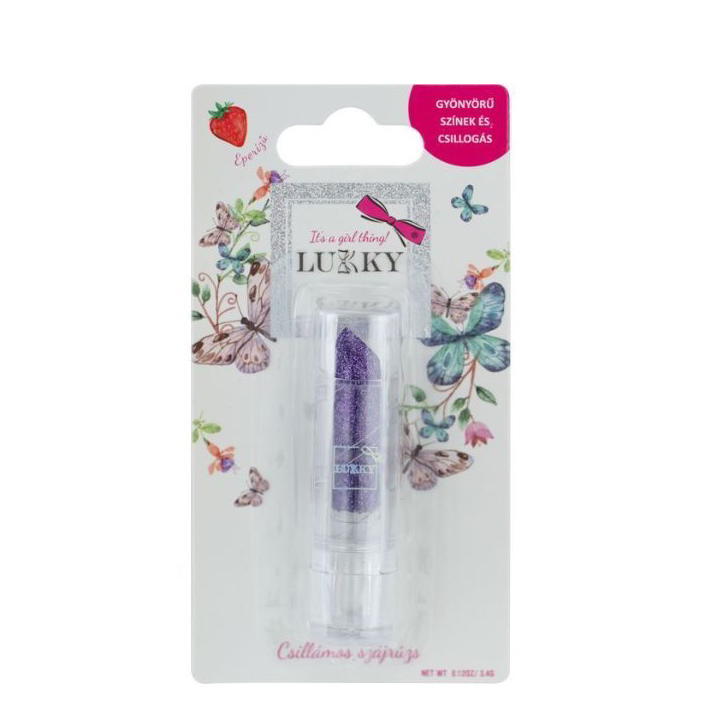 Lukky Eper ízű csillámos szájrúzs: Lila (T15387)