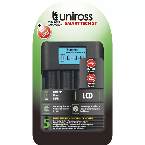 Uniross UCX007 SMART TECH CHARGER 3T LCD Li-Ion/LifePO4/NiMH зарядно устройство
