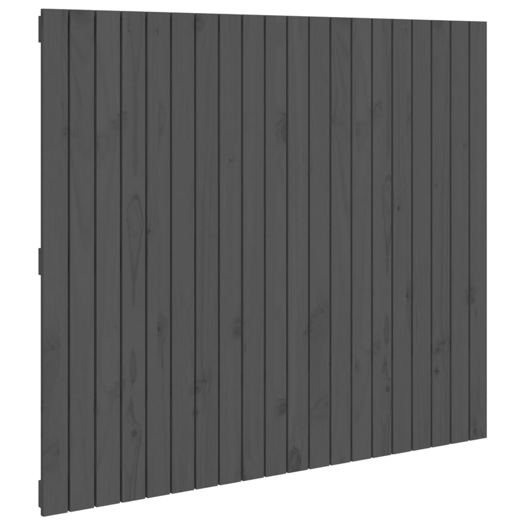 szürke tömör fenyőfa fali fejtámla 127,5x3x110 cm (824940)