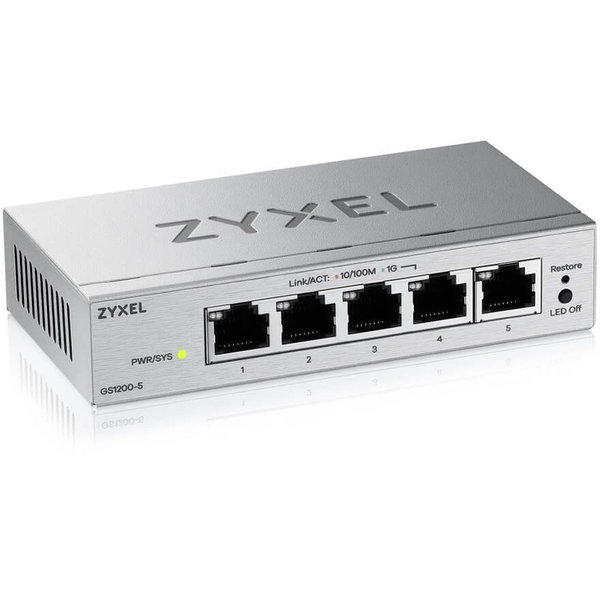 Zyxel GS1200-5V3 Διαχειρίσιμος L2 Gigabit Ethernet (10/100/1000) Επιφάνεια Εργασίας Γκρι