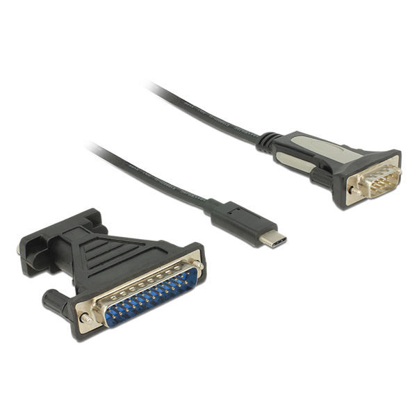 DeLOCK 62904 Adaptér USB Type-C na RS-232, čierny