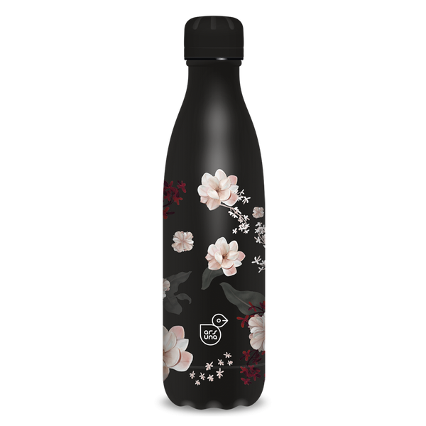 Ars Una Flowery Black 24 Dupla falú Termosz kulacs 500ml - Fekete mintás