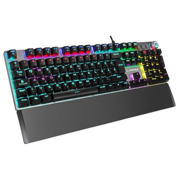 Rampage KB-R28 Blade Plus Vezetékes Mechanikus Gamer Billentyűzet HUN - Fekete (39071)