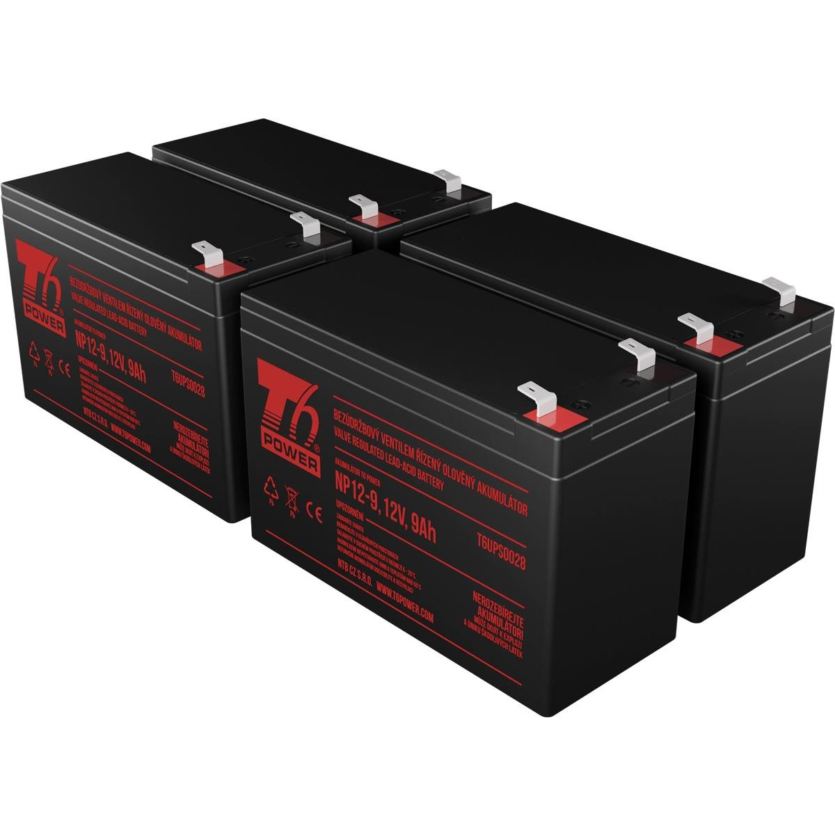 Battery set T6 Power for APC Smart-UPS SMT1500RMI2U, VRLA, 12 V (T6APC0011_v86719)