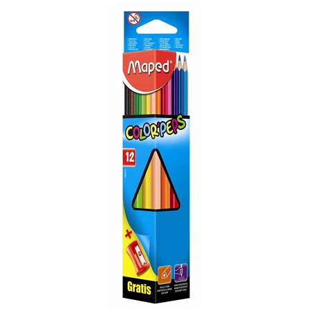 Maped Color'Peps háromszögletű Színes ceruza készlet hegyezővel 12db-os (183213)