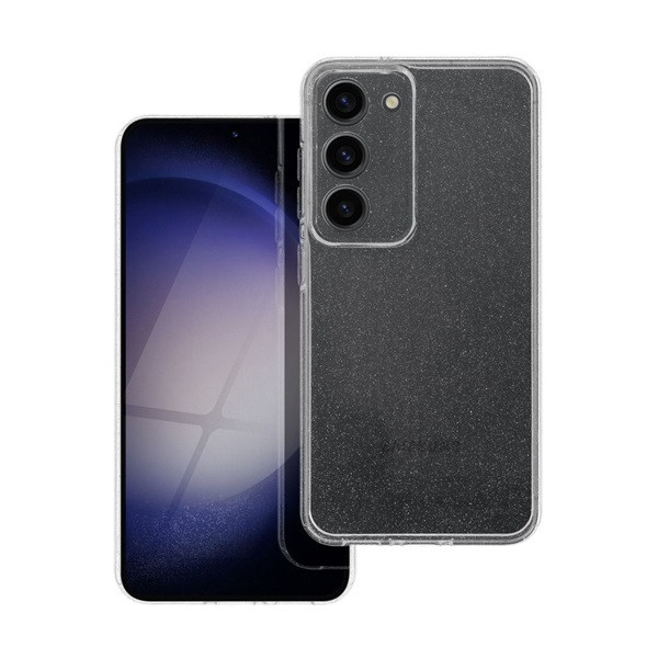 Samsung Galaxy S23 SM-S911, Szilikon tok, 2 mm vastag, csillogó hátlap, átlátszó (5903396226854)