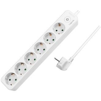 LogiLink LPS247 hosszabbító kábel 6 csatlakozó 1.5m fehér (LPS247)