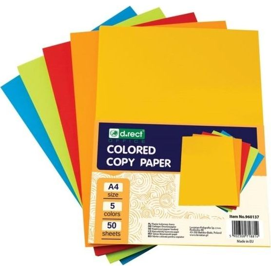 Papir barvni mix a4 80g intenziv levia 5 barv 1/250 960137