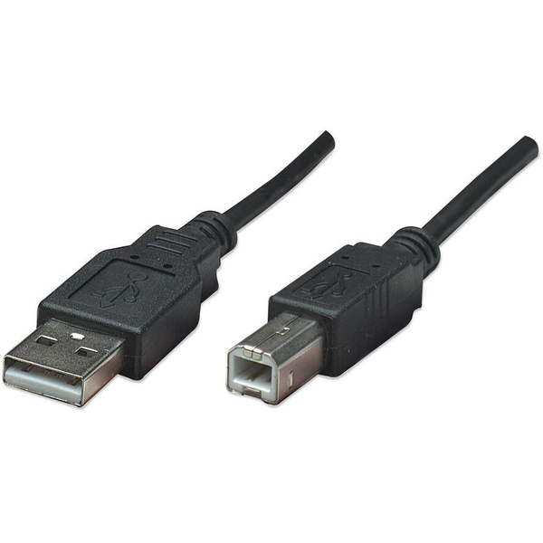 Manhattan 374507 USB-kabel USB 2.0 0,5 m USB A USB B Sort