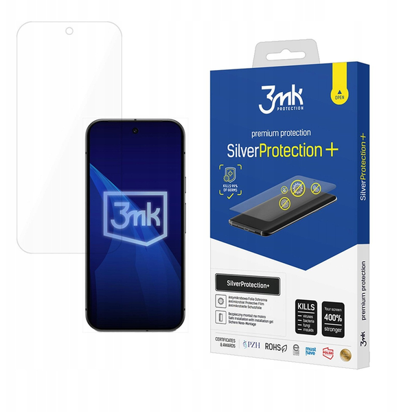 3mk SILVERPROTECTION+ képernyővédő fólia (antibakteriális, HYDROGÉL öngyógyító, 0.21mm) ÁTLÁTSZÓ Google Pixel 10 Pro / Pixel 10 (GP-174189)