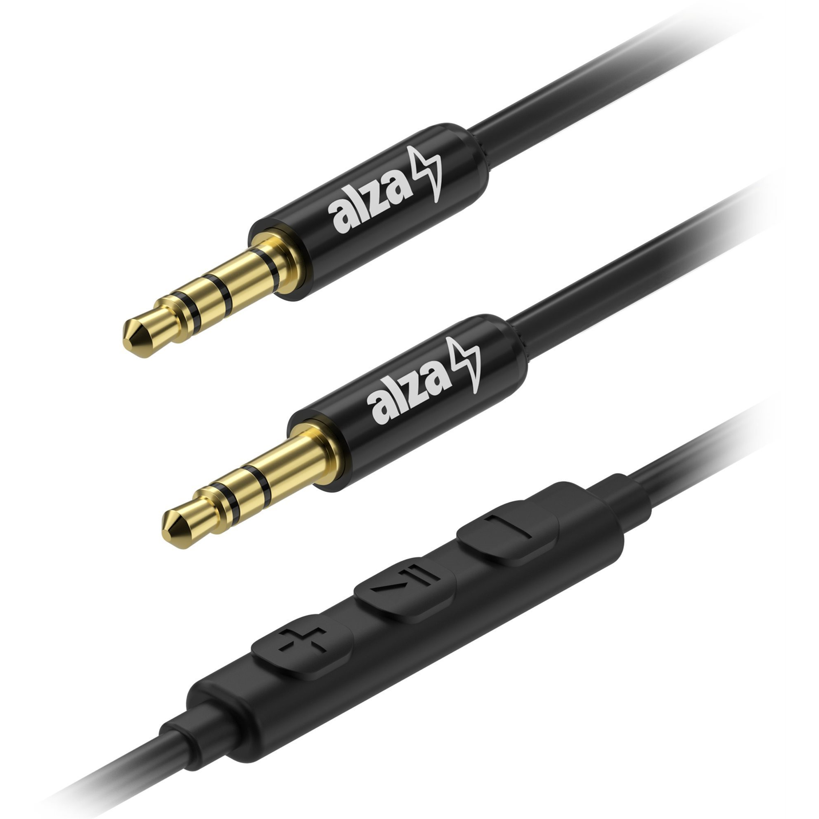 AlzaPower AluCore Audio 3,5 mm Jack 4P-TRRS (M) to 3,5 mm Jack (M), 1.5m - fekete (APW-CBA4JM015B)