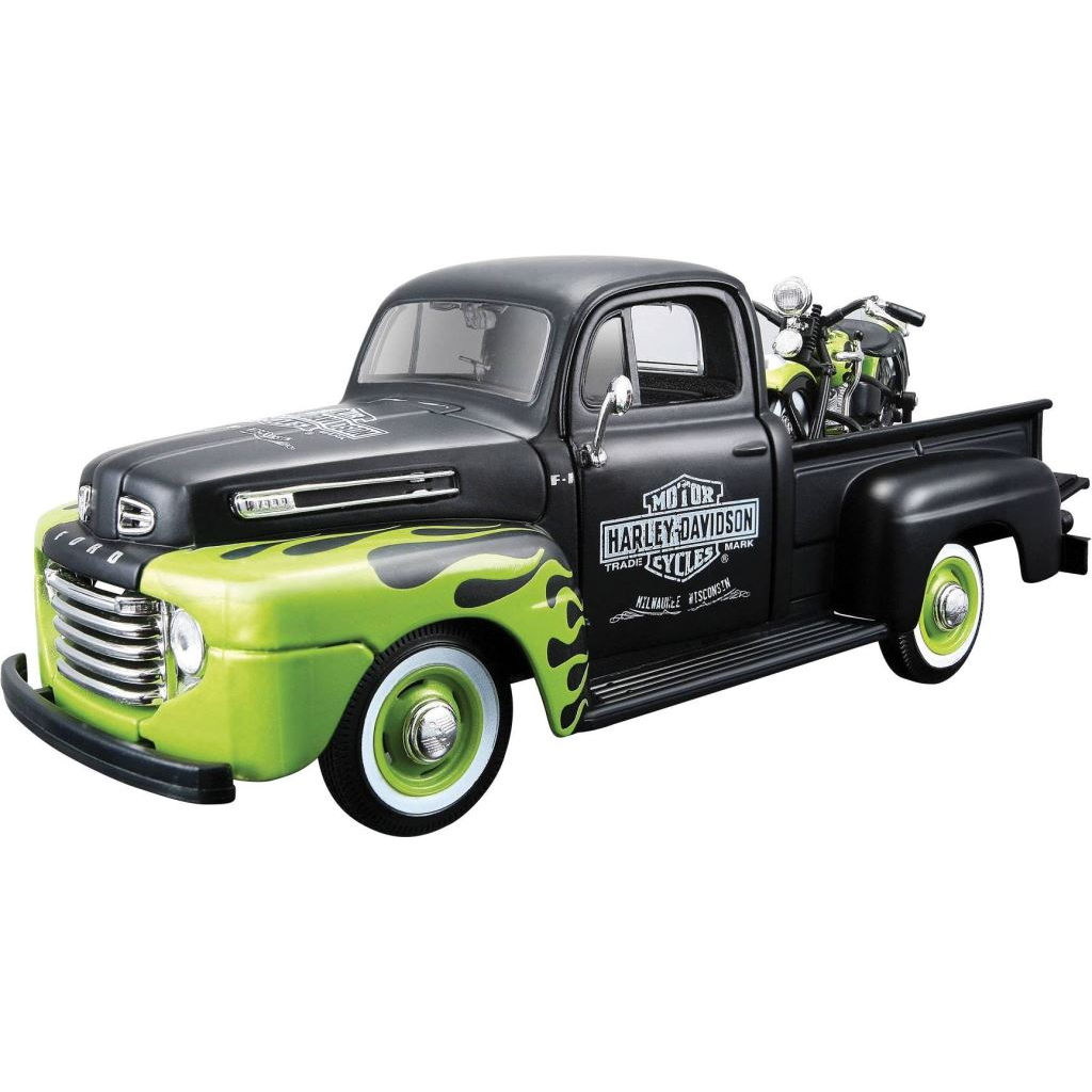 Maisto Ford Pick Up F1 ´48 und Modellmotorrad FL Panhead Harley Davidson Autómodell 1:24 (532171) (MA532171)
