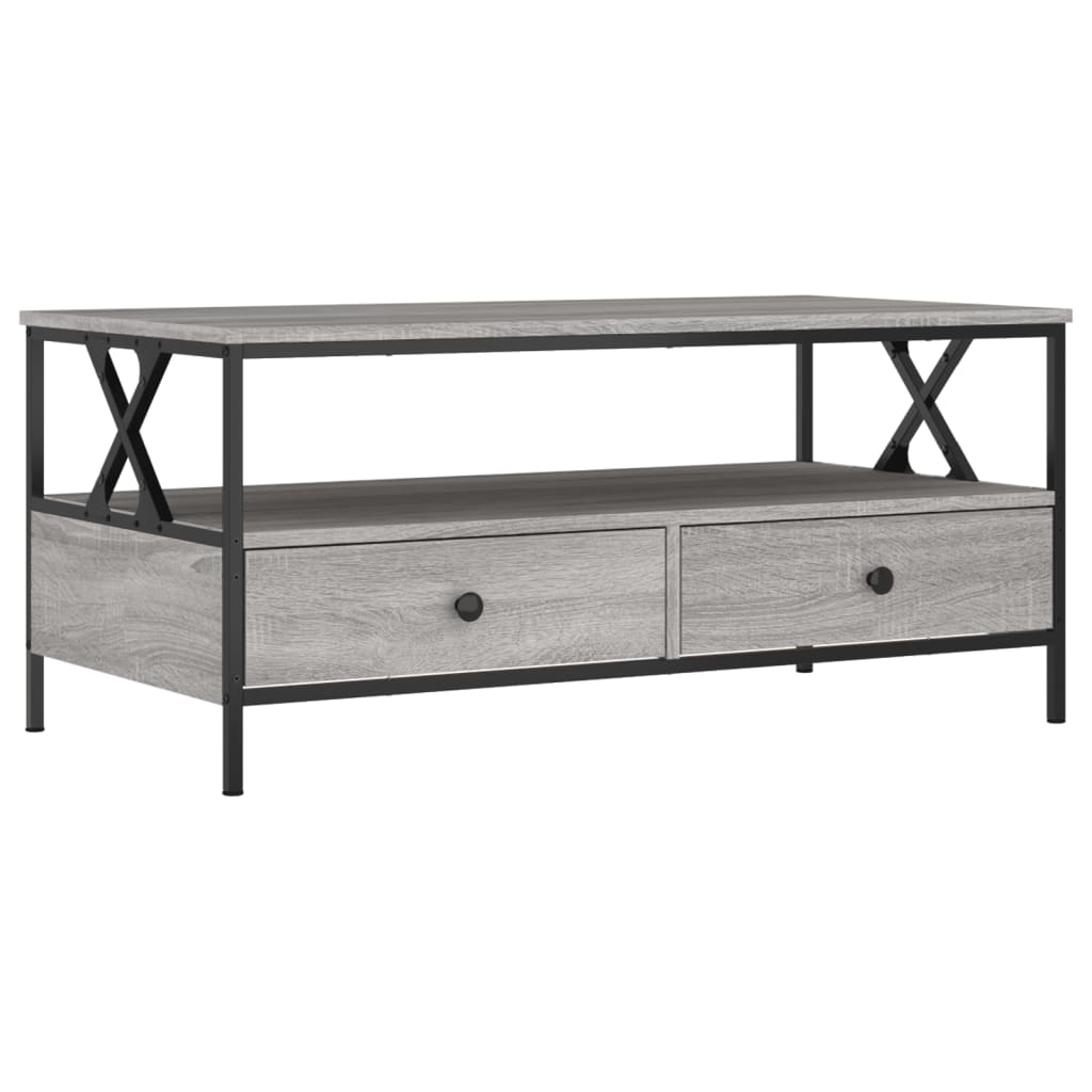 szürke sonoma színű szerelt fa dohányzóasztal 100 x 51 x 45 cm (835302)