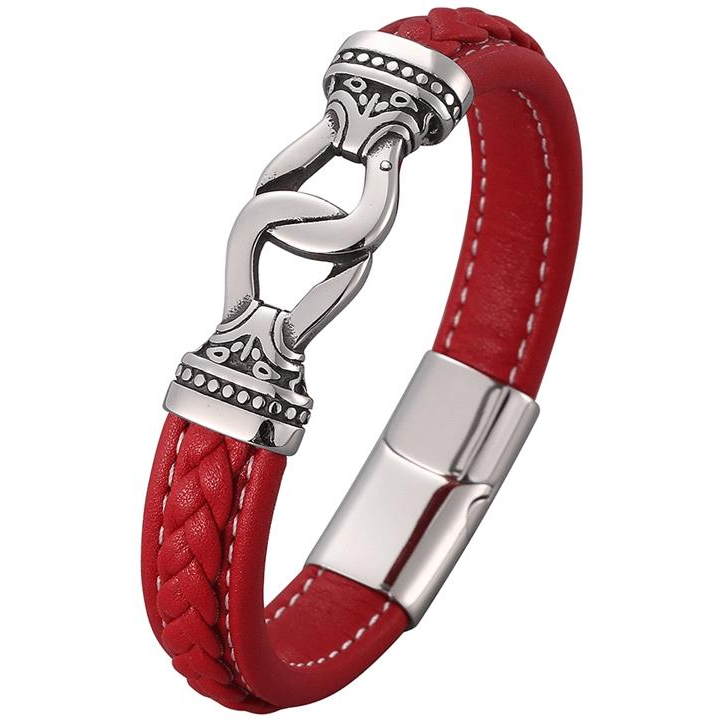 Predator Q1 bőr karkötő 20,5 cm - PD0817-2 (15447)