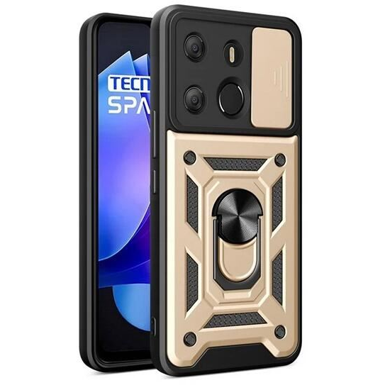 Gigapack Defender Tecno Spark Go (2023) 4G kameravédős tok aranyszínű-fekete (GP-157816) (GP-157816)