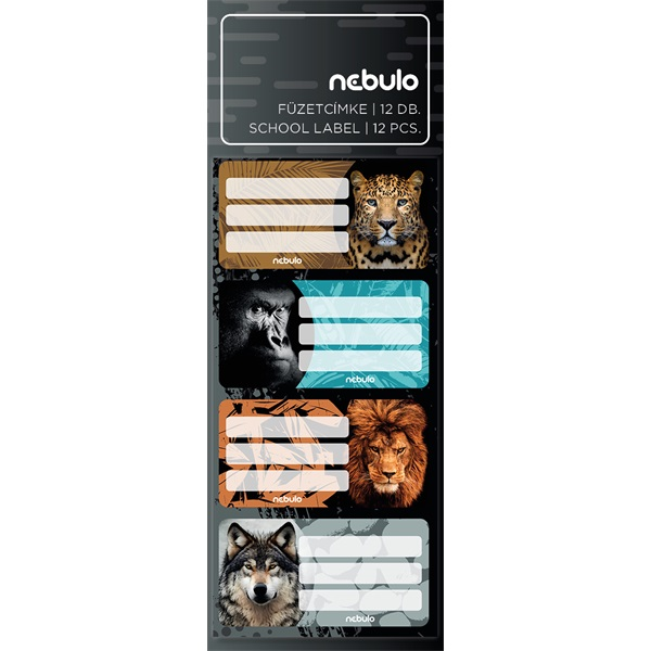 Nebulo Vadállatok 12 db füzetcímke (FC-FÁ-12)