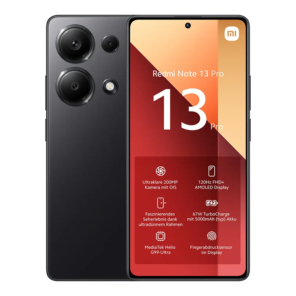 Xiaomi Redmi Note 13 Pro 8/256GB LTE Dual SIM Okostelefon - Fekete (MZB0FDFEU)