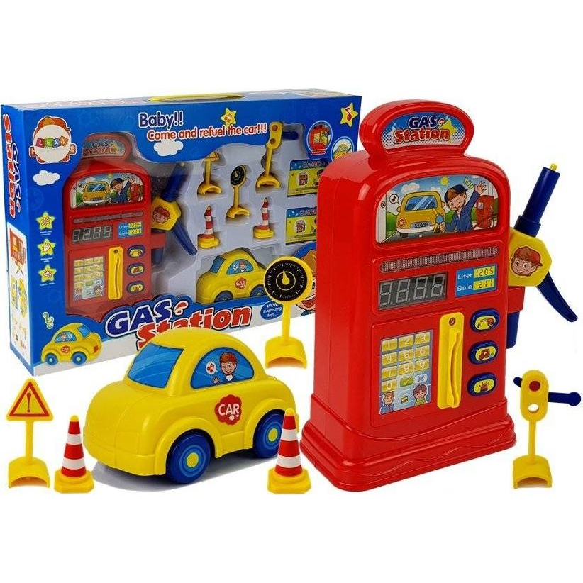 Benzinkút Készlet - Autóval, Közúti Jelzésekkel, Hang és Fényhatásokkal (6972)