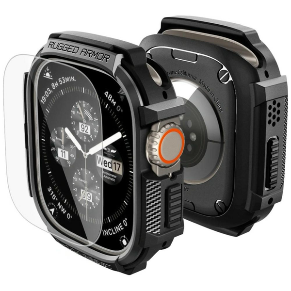 SPIGEN STRAPAS BÍRÓ TOK + EDzett ÜVEG APPLE WATCH ULTRA 1 2 3 49MM-HEZ