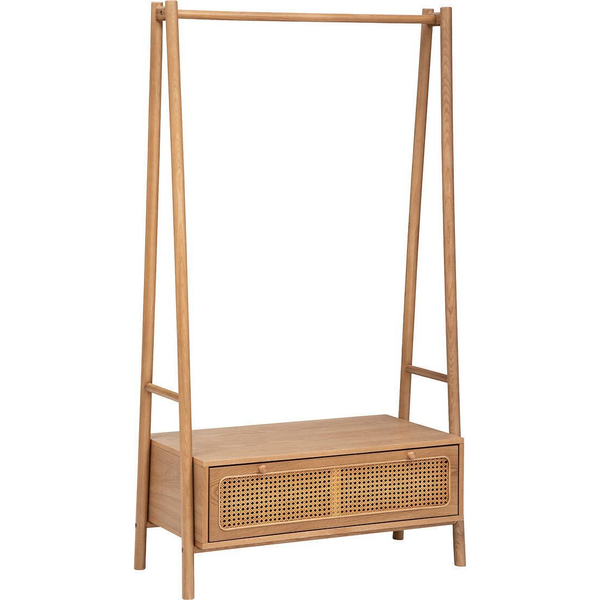 Mueble Recibidor "tiria" 1 Cajón Chapa De Fresno Y Metal 90x45cm