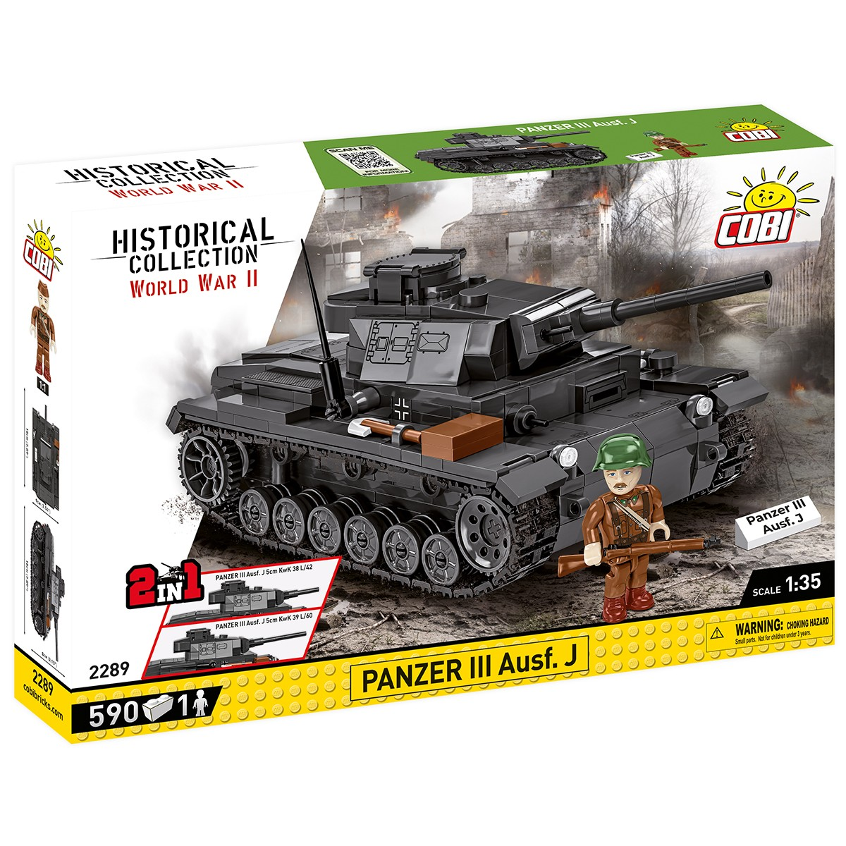 Cobi Blocks Historical Collection WWII Panzer III Ausf. J Tank 590 darabos építő készlet (2289)