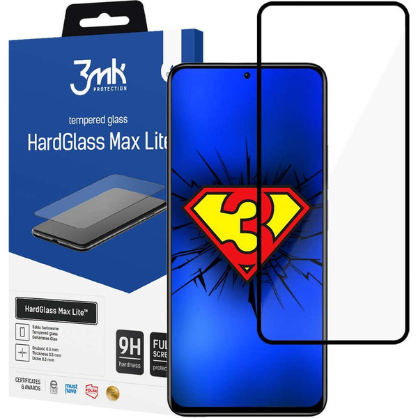 3MK защитно фолио за екрана на телефона, стъкло, съвместимо с Xiaomi Redmi note 11 / 11S, прозрачно / черно