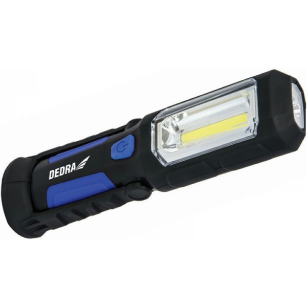 Dedra akumulatorowa 3W COB LED + 1W LED zasilacz USB na 230V i 12V (L1022)