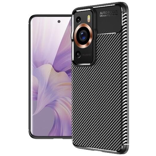 Gigapack Huawei P60 Pro karbon mintás szilikon tok fekete (GP-141169) (GP-141169)