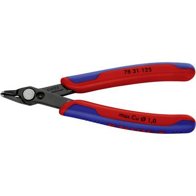 Elektronikai vágó fogó, barnított, INOX rozsdamentes acél fej, lágy huzal max. O 1 mm, Knipex 78 31 125 Electronic Super Knips (78 31 125)
