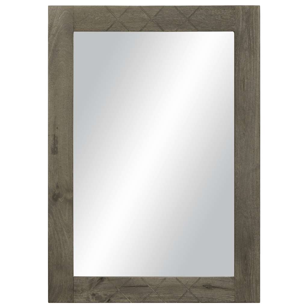 fürdőszoba tükör szürke 50x3x70 cm tömörfa mangó szürke (4017715)