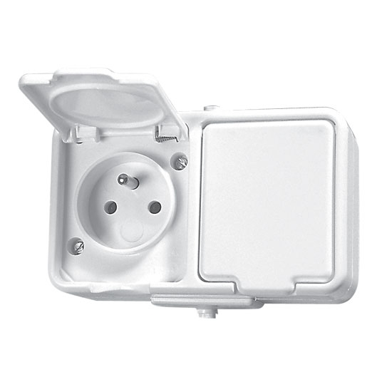 Schneider Electric Gniazdo Cedar hermetyczne 2-krotne z/u 16A IP44 białe (NT230H01)