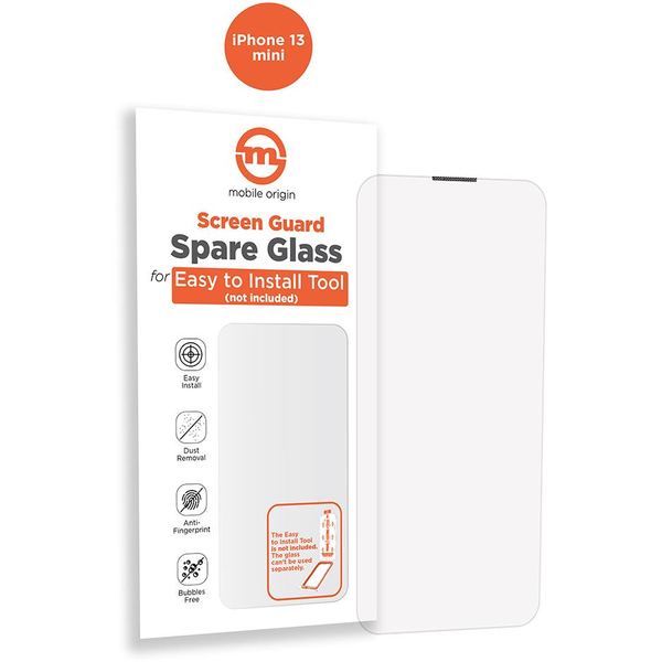 Резервно стъклено фолио за Mobile Origin Orange Screen Guard Резервен комплект, съвместим с iPhone 13 Mini Clear