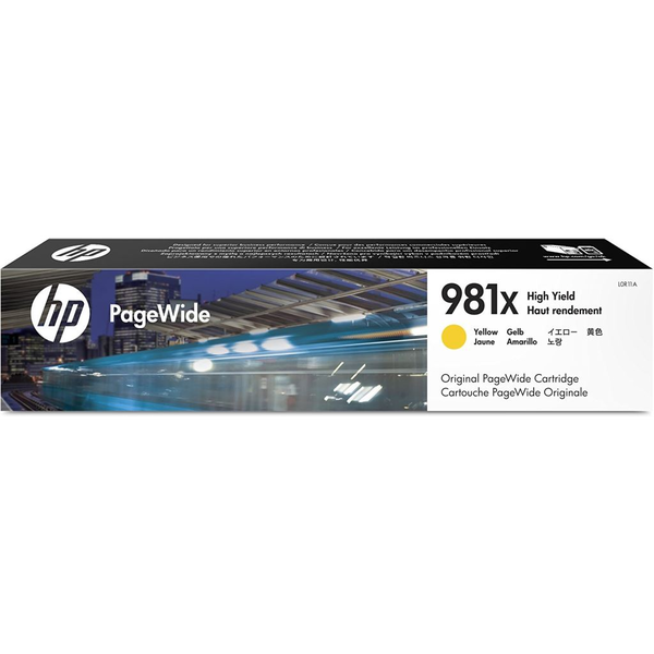 HP 981X High Yield Yellow Original PageWide Cartridge inkoustová náplň 1 kusů Vysoká (XL) výtěžnost