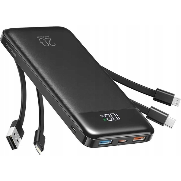 Baterie externă Choetech 10000 mAh cu cabluri integrate
