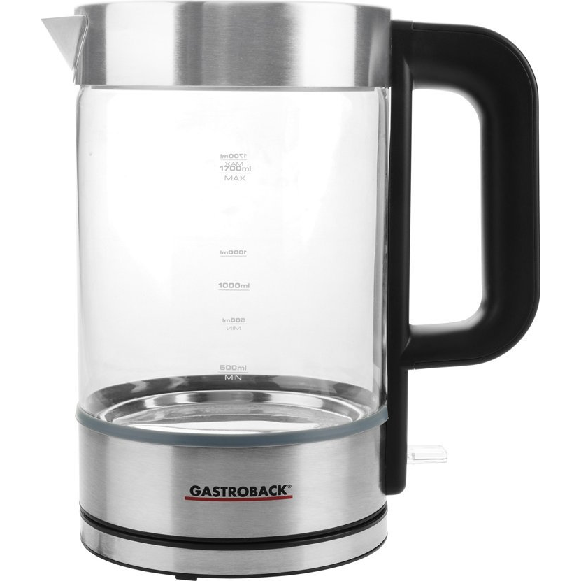 Gastroback Design Basic elektromos vízforraló 1,7 L 3000 W Rozsdamentes acél, Átlátszó (12-42442)