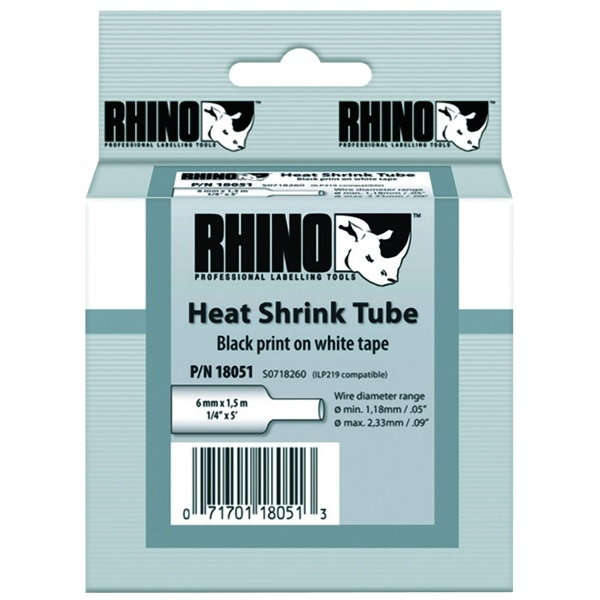 DYMO zsugorcső 6mm 1,18-2,33 fehér (18051)