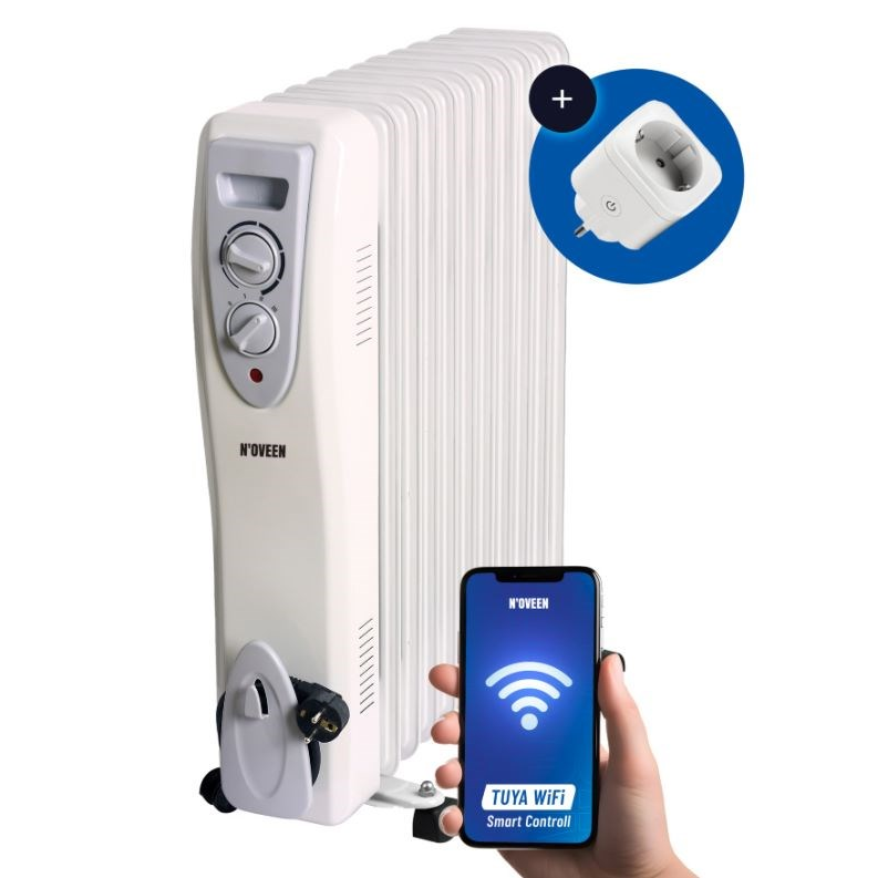N'oveen OH1199 TUYA Smart Elektromos Olajradiátor 10 tagos 2500W - Fehér (OH1199)