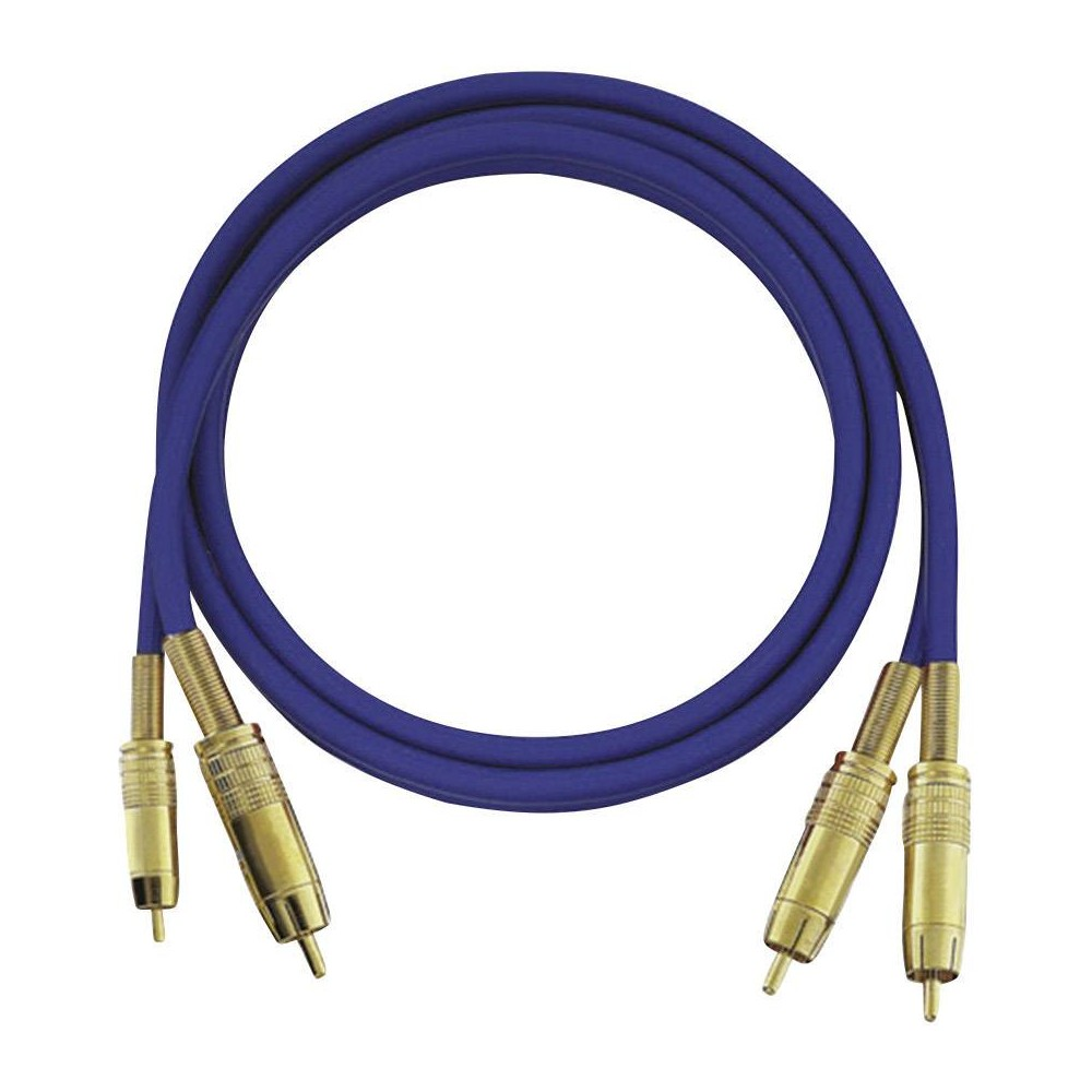 RCA audio kábel, 2x RCA dugó - 2x RCA dugó, 0,5 m, aranyozott, kék, OFC, Oehlbach NF 1 Master (2015)