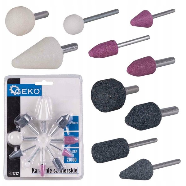 Kamienie szlifierskie 3mm/6mm 10el. (20/80)