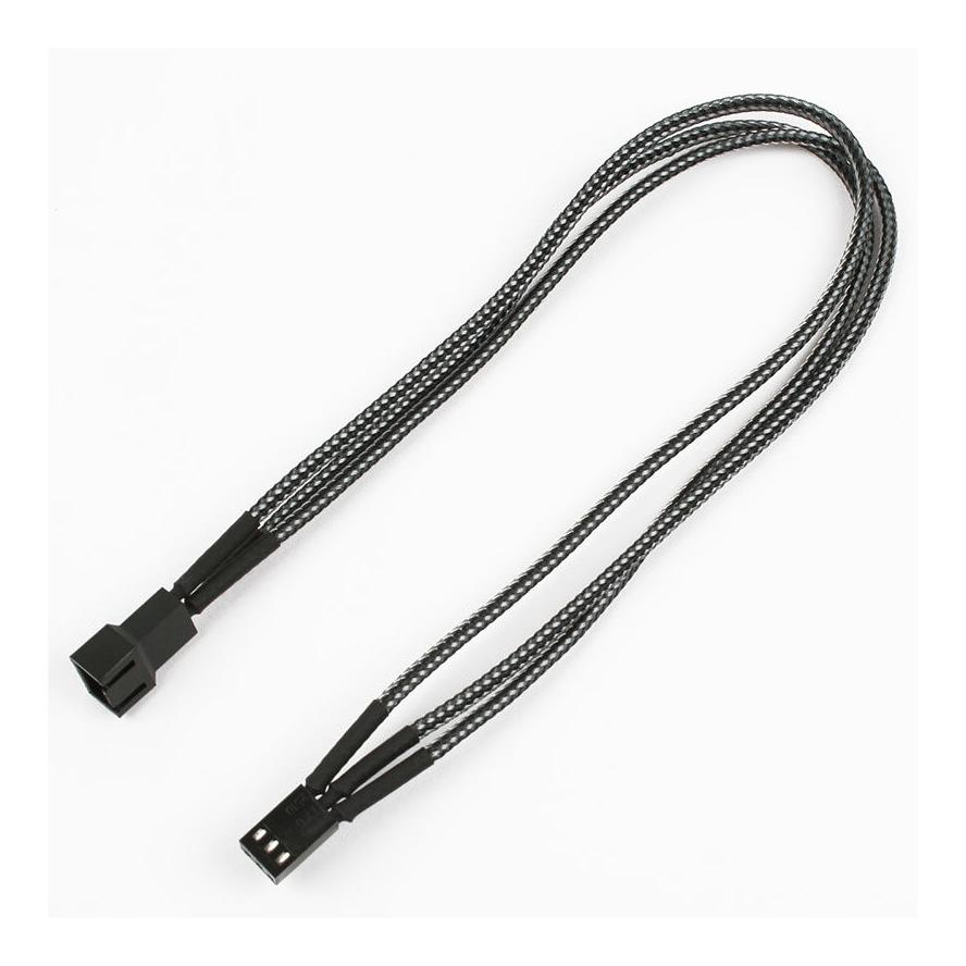 Kabel Nanoxia 3-Pin Verlängerung, 30 cm, Single, carbon (NX3PV3EC) (NX3PV3EC)