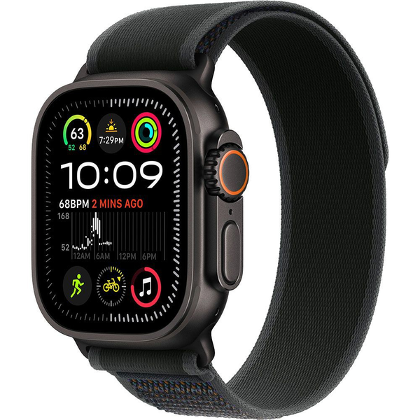 Apple Watch Ultra2 v2 Cellular, 49 mm, черен титаниев корпус, черна следа, M/L