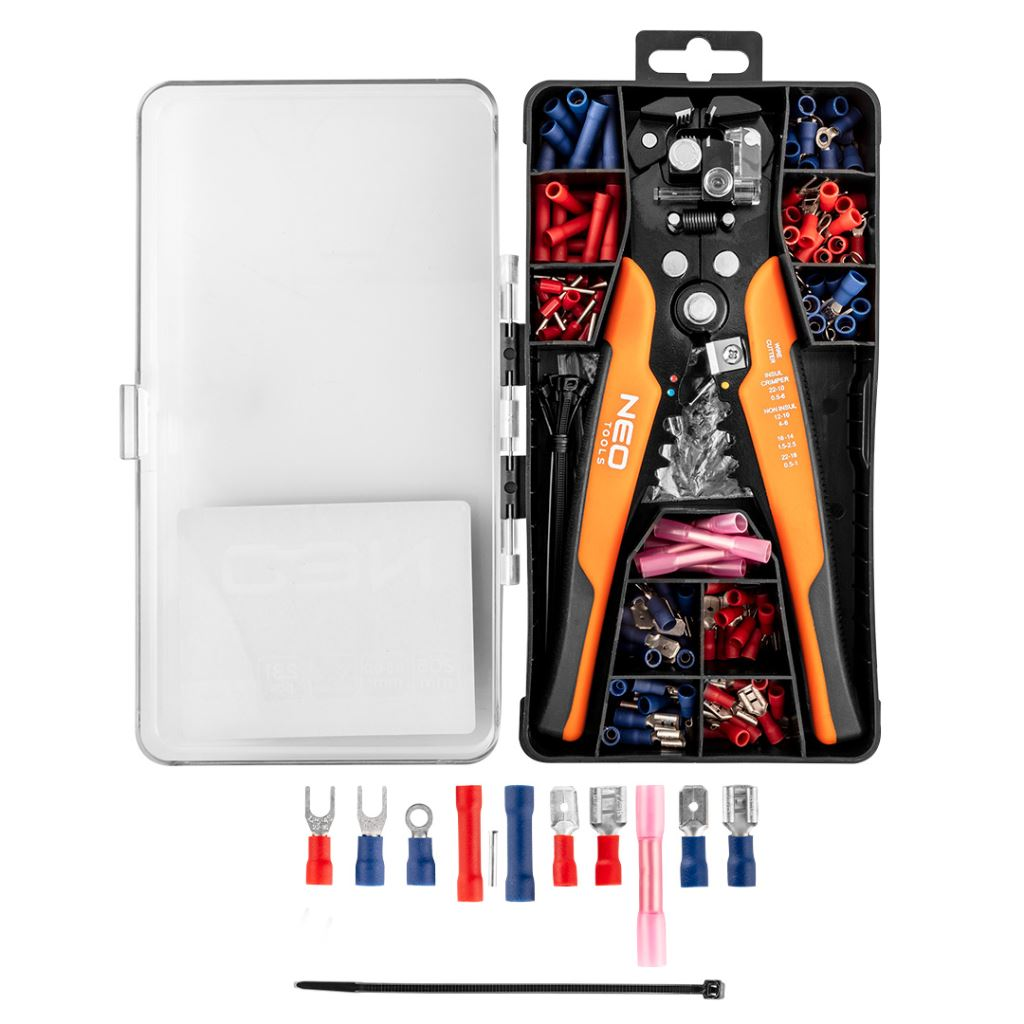 NEO Tools Kábelcsupaszító fogó 200 mm, + csatlakozók (01-542) (01-542)