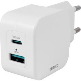 Deltaco PD Mini-Ladegerät 20W USB-C weiß