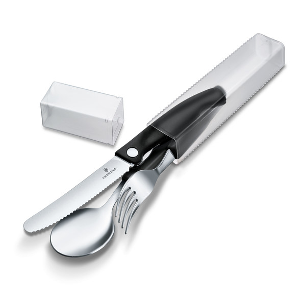 Victorinox Swiss Classic 3 darabos utazó evőeszköz készlet - Fekete/Inox