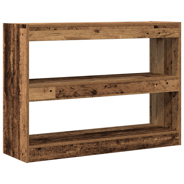 Bibliotecă/Separator de cameră din lemn vechi, 100x30x72 cm, Fabricată din lemn compus