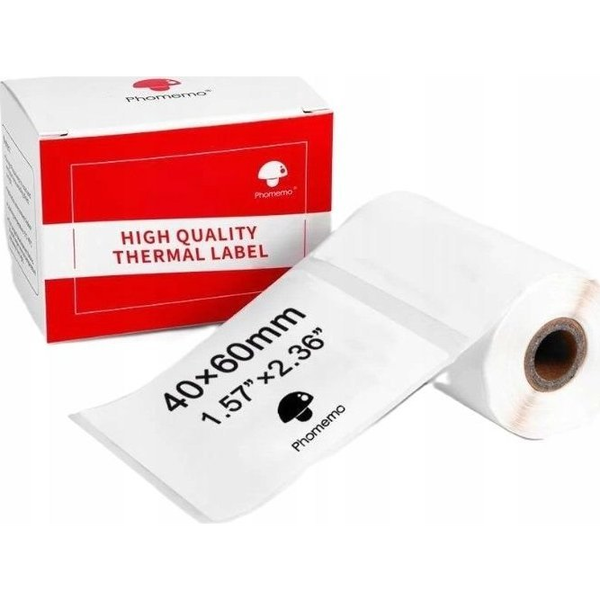 Phomemo Papier Przylepny Naklejki 40x60mm Biały 1x Rolka do Phomemo M110 M120 M200 M220 M221 / XP-4060-130
